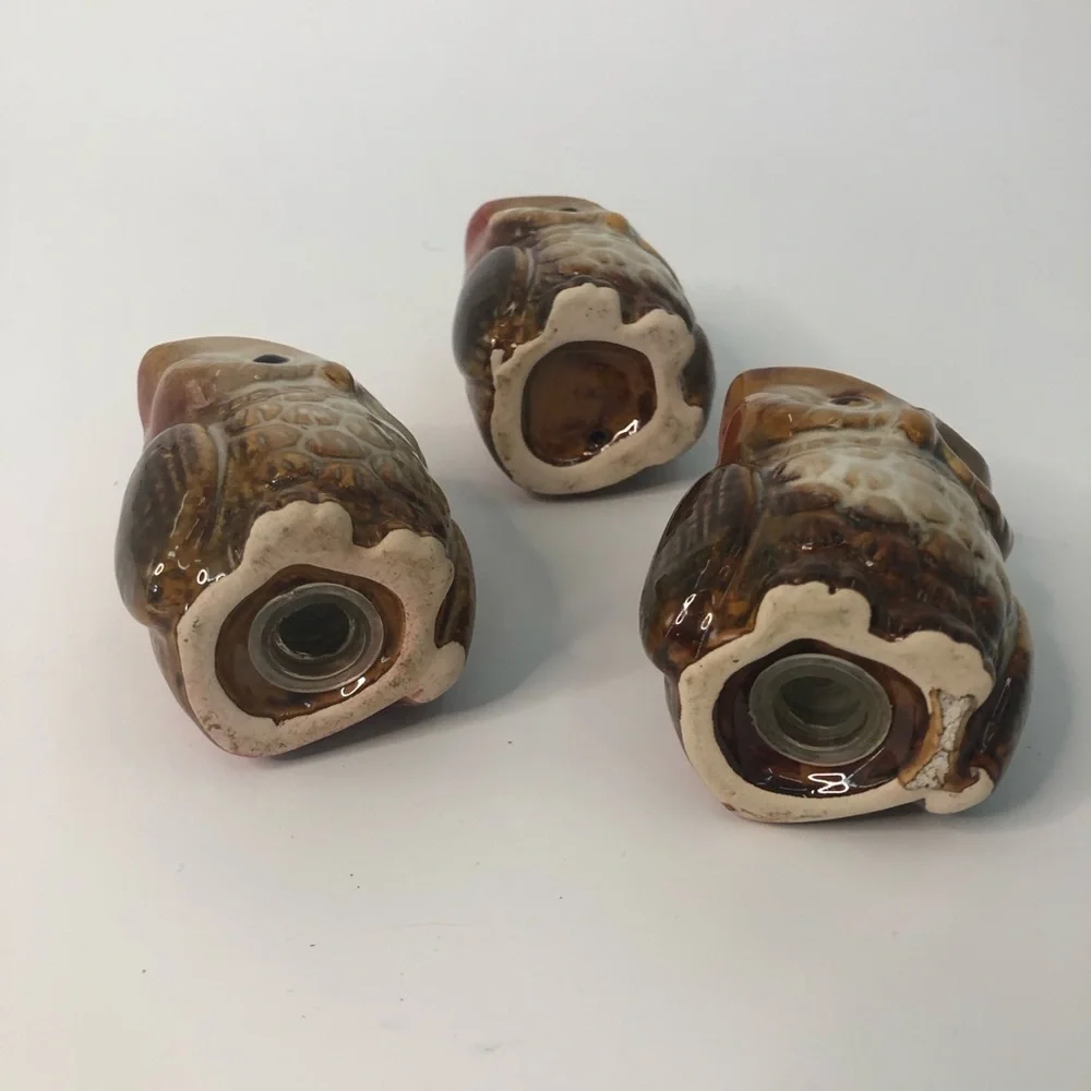 VTG Wise Old Owl Salt Pepper Toothpick Holder 3